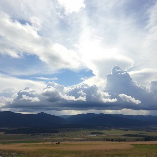 Een landschapsfoto met dramatische wolkenformaties