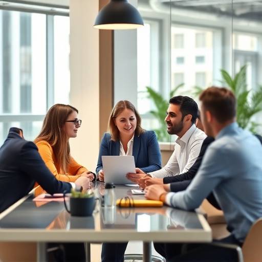 Een team van zakelijke professionals in een vergaderruimte
